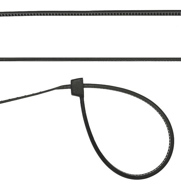 Кабельные стяжки черные ХС-Ч, 3.6 x 300 мм, 100 шт,нейлоновые, СИБИН 3788-36-300