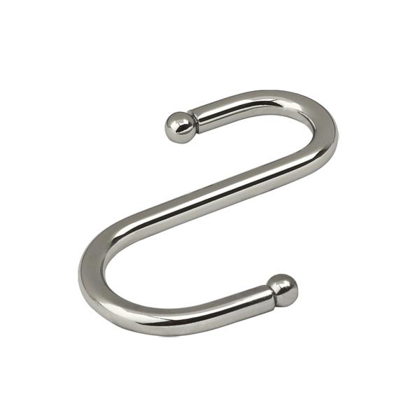 Крючок для рейлинга S-образ. шар. одинарный хром 48152