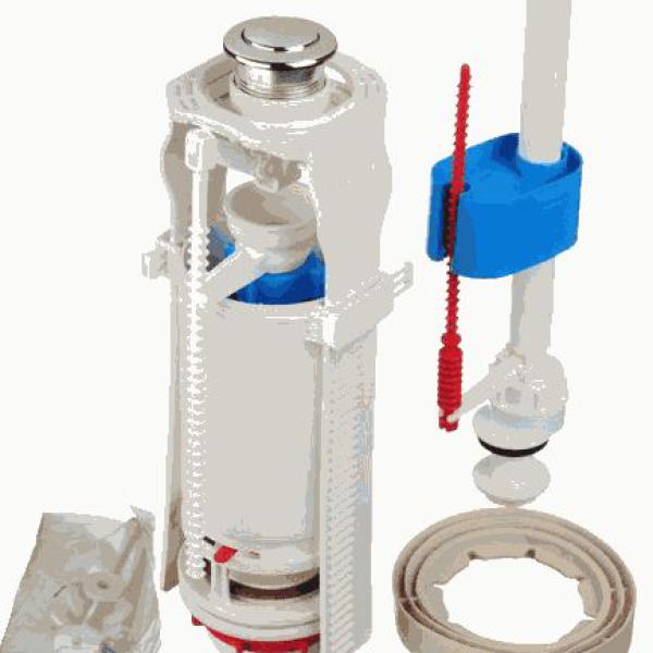 Арматура для бачка, кнопка металлическая, нижний подвод, эконом 1/2 АНИ WC6550M 28145